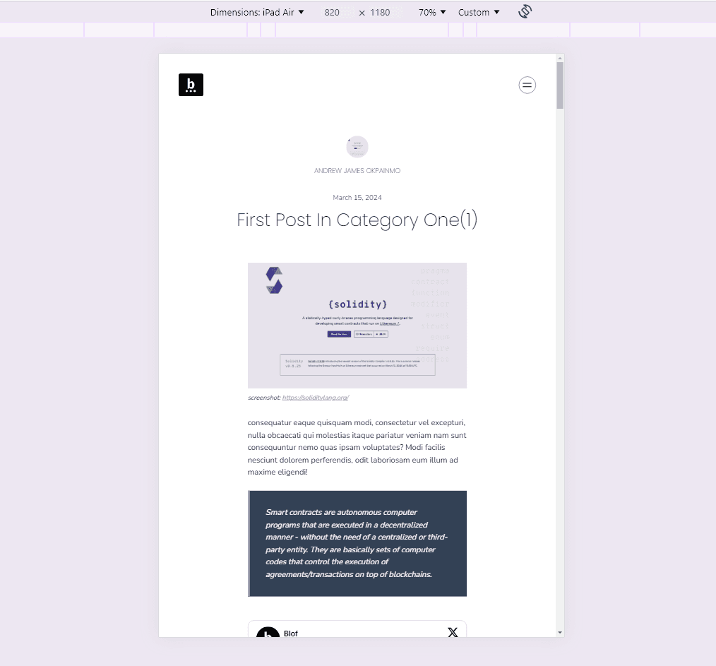 A simple and beautiful blog template with a clean and minimal design. 
     The Vanilla Rebecca template is professionally crafted to be highly responsive and easy to customize - to get you 
      blogging without much distractions. It is built with NextJs, and styled to be highly flexible with
      Tailwindcss, while also making the
      best of other awesome software development technologies like Redux-toolkit, HeadlessUI, and a lot more